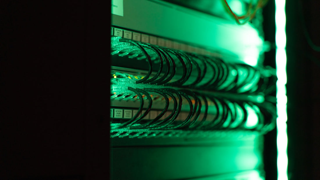 Close-up of a server in a server room, representing power and cooling infrastructure